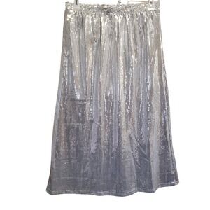 SERRA Ladies Sequin Midi Skirt Silver Elastic Waist M